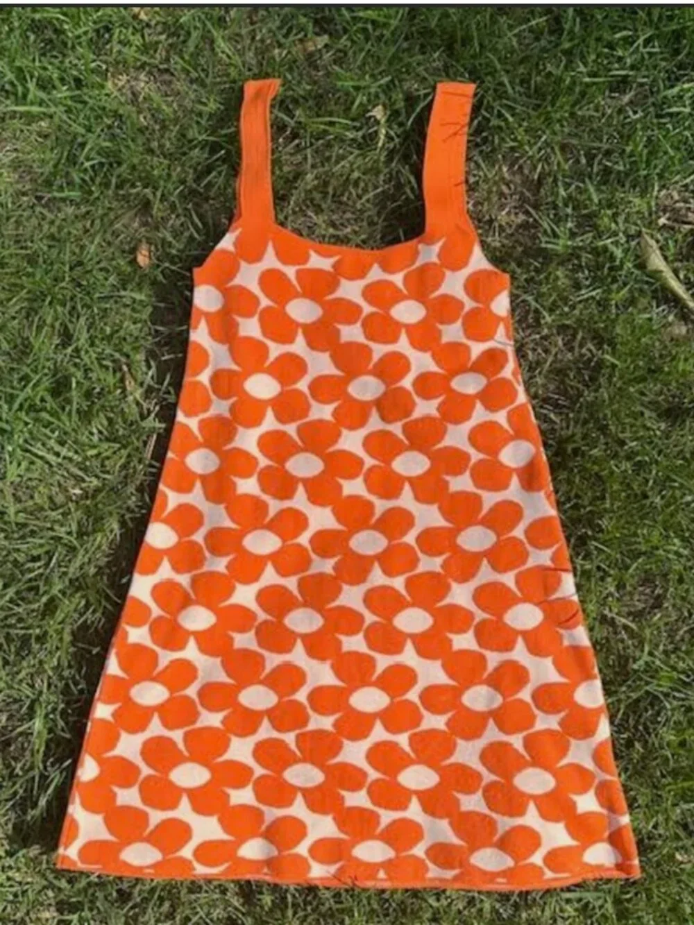 Zara orange floral summer dress - Picture 2 of 4